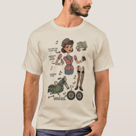 Pappersdockor i Vintage-stil Kit Äventyr T Shirt