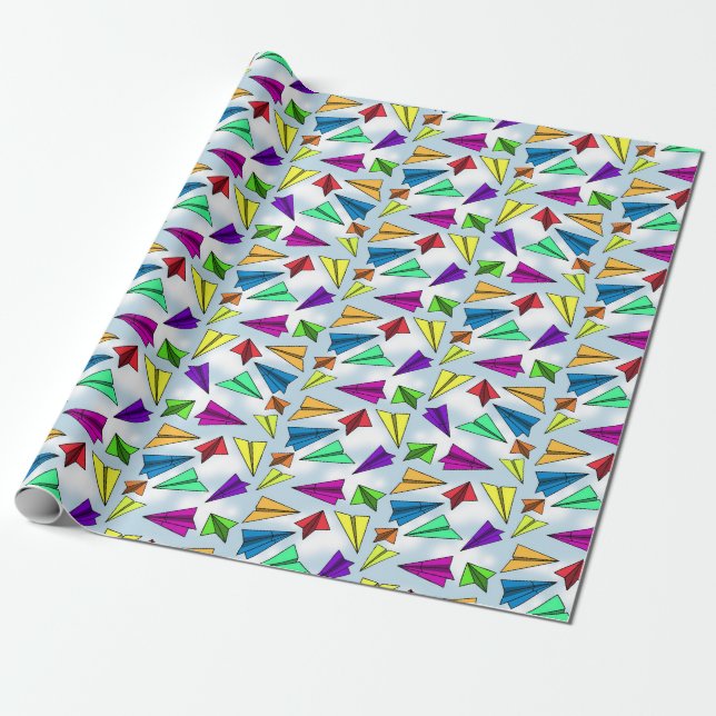 Pappersflygplan Inpackningspapper Skyward Presentpapper (Utrullad)