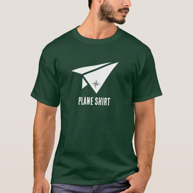 Pappersflygplan & Kompass, Enkelt, Minimalistiskt T Shirt (Framsida)
