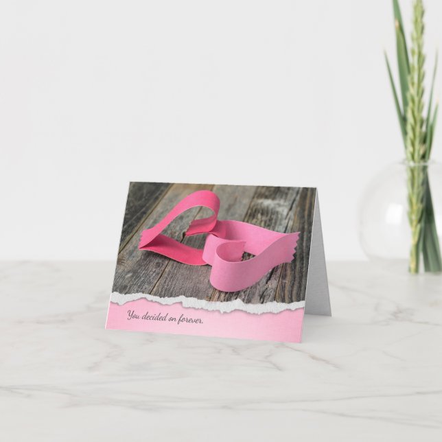 pappershjärtan med sönderriven kant årsdag inbjudan (Framsida)