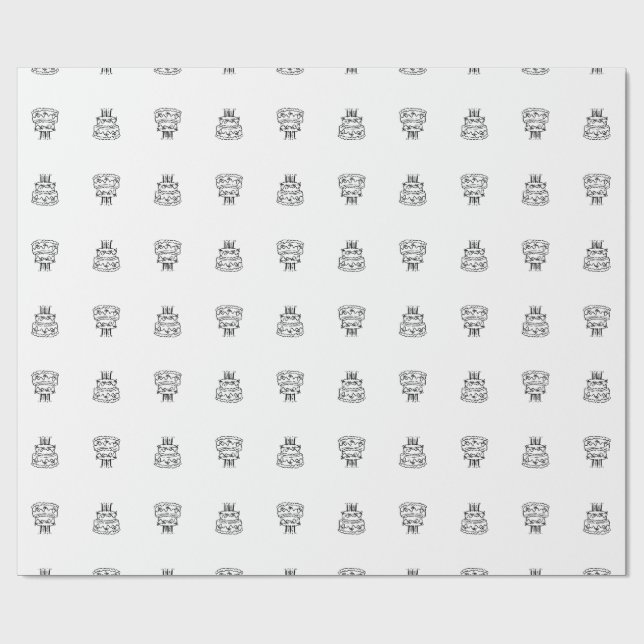 Pappersinslagetstårta - minimalistisk födelsedag presentpapper (Platt)