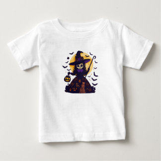 Pappersklipps Häx Skelett Fullmåne Halloween Spöke T Shirt
