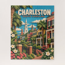 Pappersklippt Charleston South Carolina Pussel