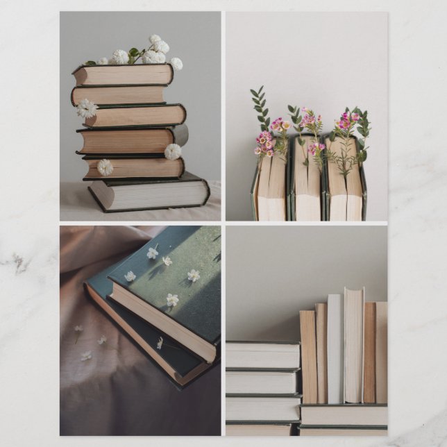 Papperskollage för bokälskare till scrapbooking (Framsida)