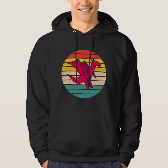 Papperskonst Drak Origami Hoodie (Framsida)