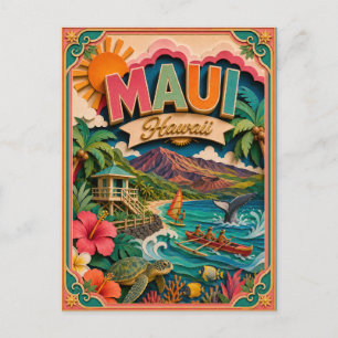 Papperskonst PopCut Hawaii Maui USA Vykort