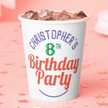 Papperskoppar till barnets 8-årsdag