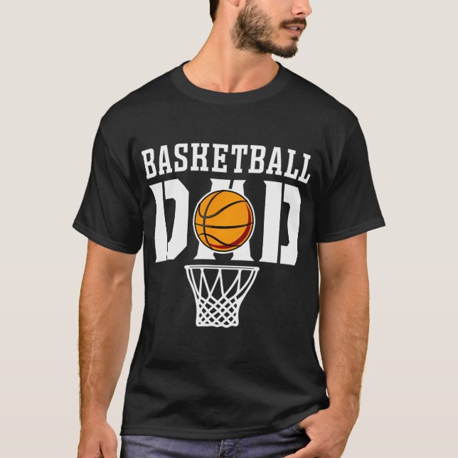 Papperskorgskläder - Basketboll pappa T Shirt (Framsida)