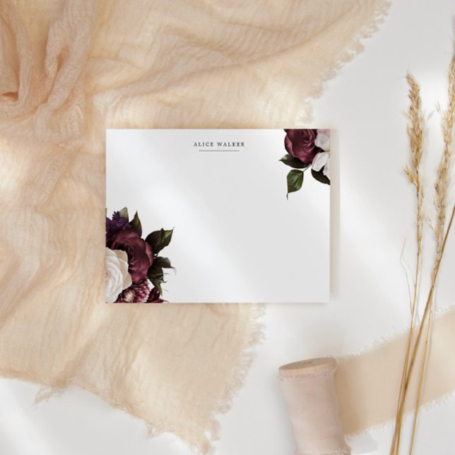 Papperskort för  Blommigt i trädgårdssats vid midn Anteckningskort (Skapare uppladdad)