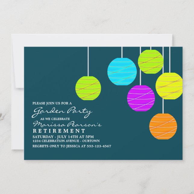 Papperslyktor Trädgårdsfest Inbjudningar (Framsida)