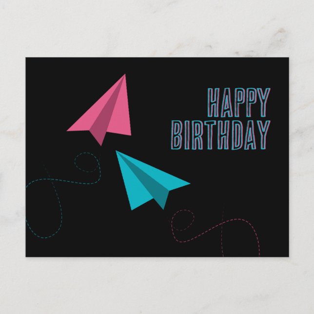Pappersplan Grattis på födelsedagen Vykort (Framsida)