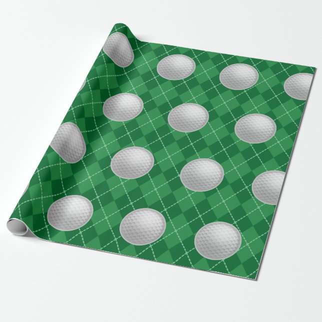 Papperspresentförpackning för golfboll presentpapper (Utrullad)