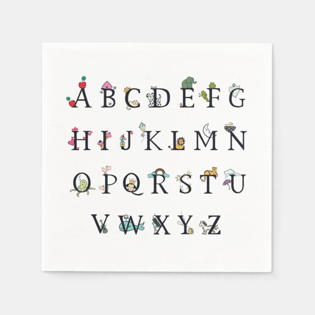 PAPPERSSERVETT: ALPHABET CHART PAPPERSSERVETT (Framsidan)