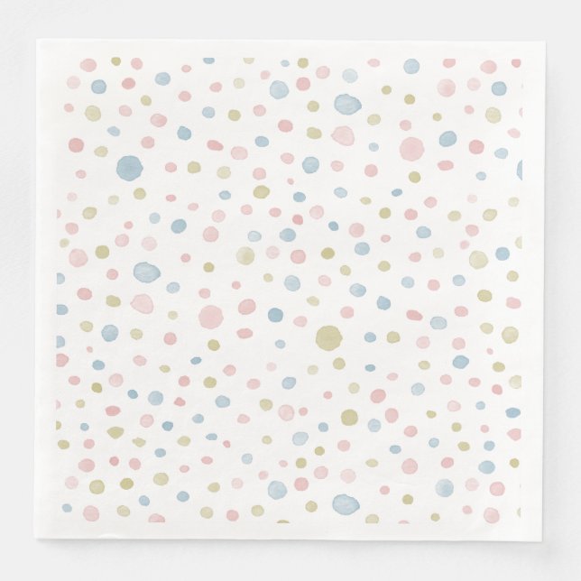 Pappersservett Andie Confetti Watercolor Dots (Framsida)