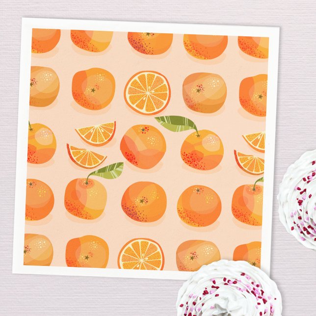Pappersservett av Citrus Orange (Citrus orange fun party paper napkins for a Mediterranean feel)
