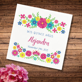 Pappersservett av färglösa Quinceañera mexikanska