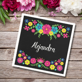 Pappersservett av färglösa Quinceañera mexikanska
