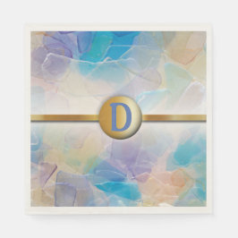 Pappersservett av monogram beach Wedding av glasög