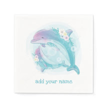 PAPPERSSERVETT: BARNS FÖDELSEDAGAR: DOLFINER