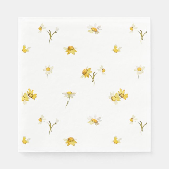 Pappersservett blommigt vattenfärg (Framsidan)