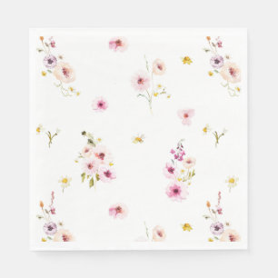 Pappersservett blommigt vattenfärg