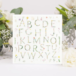 Pappersservett blommigt vattenfärg Alphabet