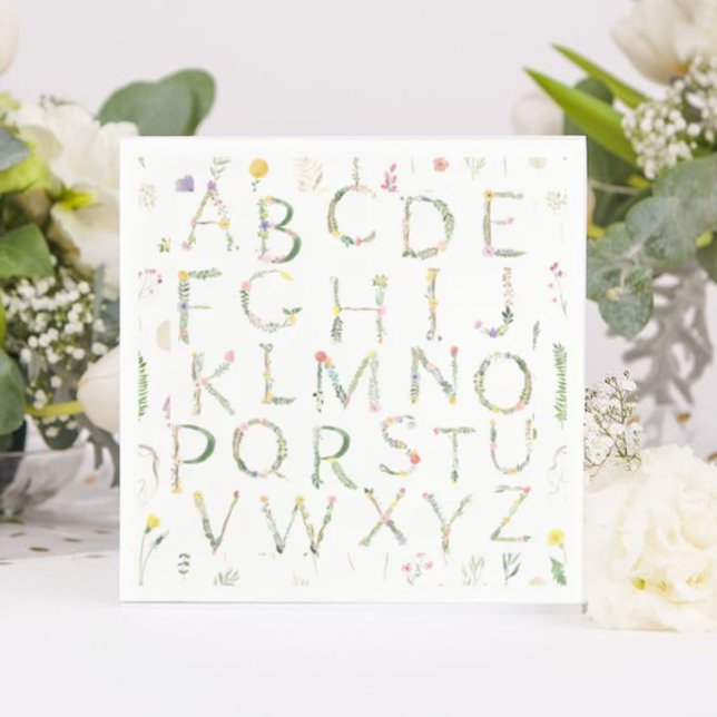 Pappersservett blommigt vattenfärg Alphabet (Skapare uppladdad)
