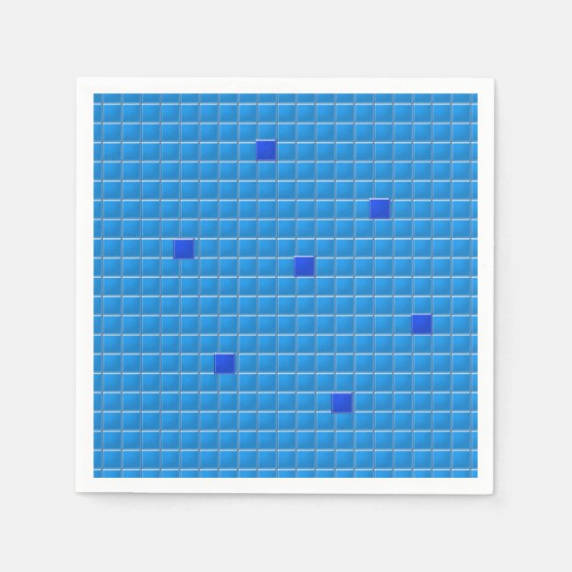 Pappersservett - Blue Square Mosaic (Framsidan)