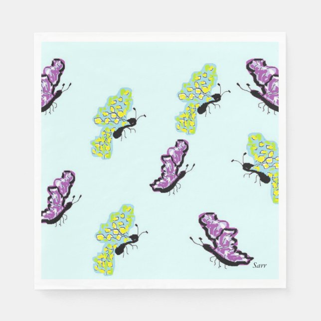 Pappersservett Butterflies (Framsidan)