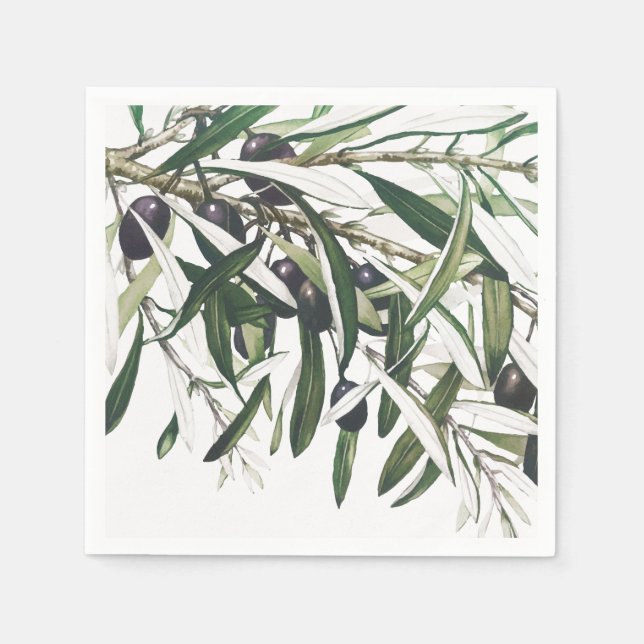 PAPPERSSERVETT: CHRISTMAS: OLIVE GREN PAPPERSSERVETT (Framsidan)