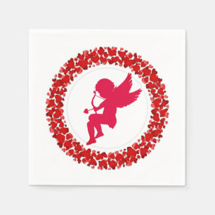 Pappersservett Cupid Bow & Arrow and Hearts