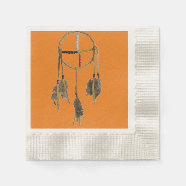Pappersservett Dream Catcher Orange (Framsidan)