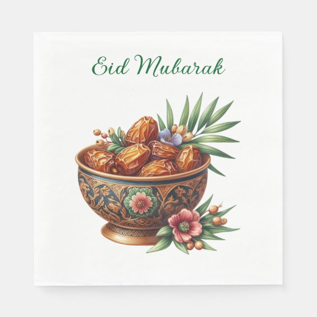 Pappersservett-Eid Mubarak Dukning Pappersservett (Framsidan)
