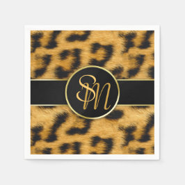 Pappersservett elegant Leopard Skriv ut monogram