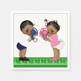 Pappersservett för att visa babyskor i fotbollsmat