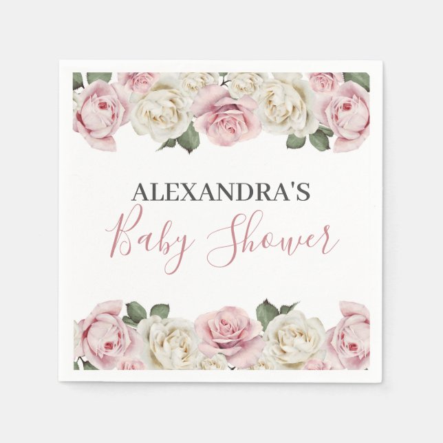 Pappersservett för baby shower - Cocktailservett (Framsidan)