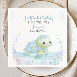 Pappersservett för baby shower med pojke och sköld