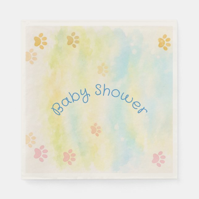 Pappersservett för baby shower - Valptema (Framsidan)