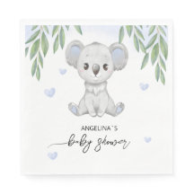 Pappersservett för babydusch.