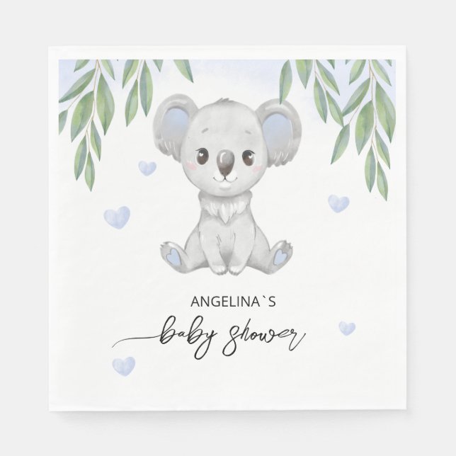 Pappersservett för babydusch. (Framsidan)