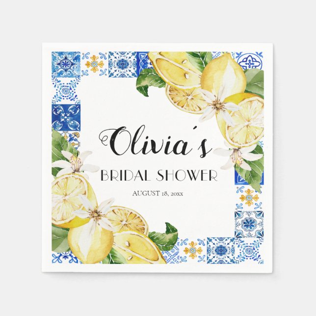 Pappersservett för bröllopsfest med medelhavstema  (Framsidan)