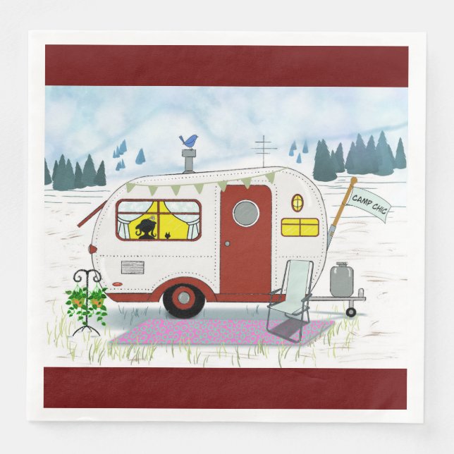 Pappersservett för Camp Chic (Framsida)