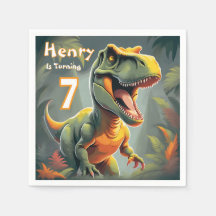 Pappersservett för Cute Dino T Rex-Födelsedagsfest