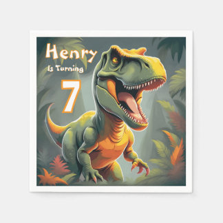 Pappersservett för Cute Dino T Rex-Födelsedagsfest