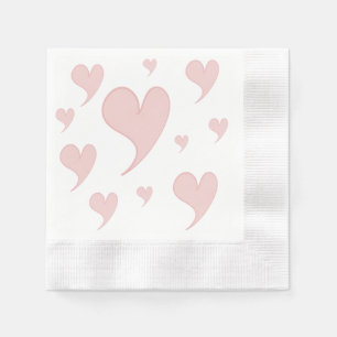 Pappersservett för Cute Rosa Hearearts