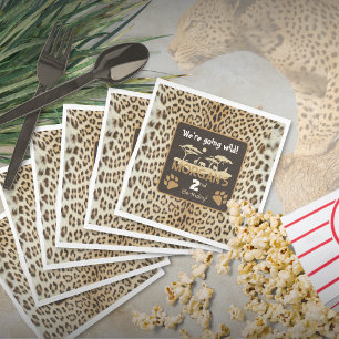Pappersservett för djurtryck Leopard Birthday