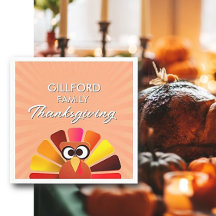 Pappersservett för Family Thanksgiving-Personlig