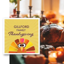 Pappersservett för Family Thanksgiving-Personlig