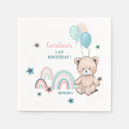 Pappersservett för första födelsedag.