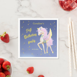 Pappersservett för första födelsedag med Unicorn